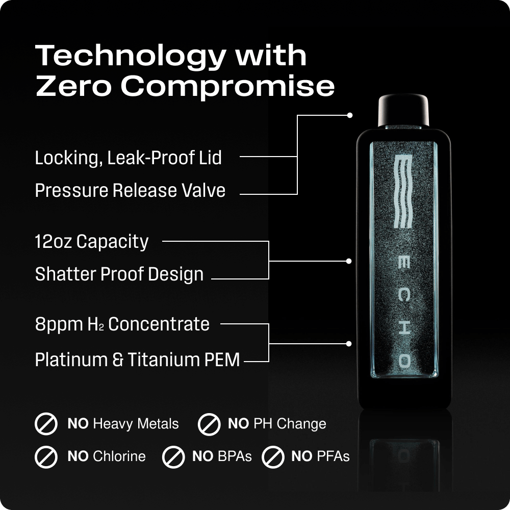 ECHO Flask Hydrogen Water Bottle – High-Performance Hydrogen Generator with Smart Tracking & Up to 8 ppm Hydrogen Infusion