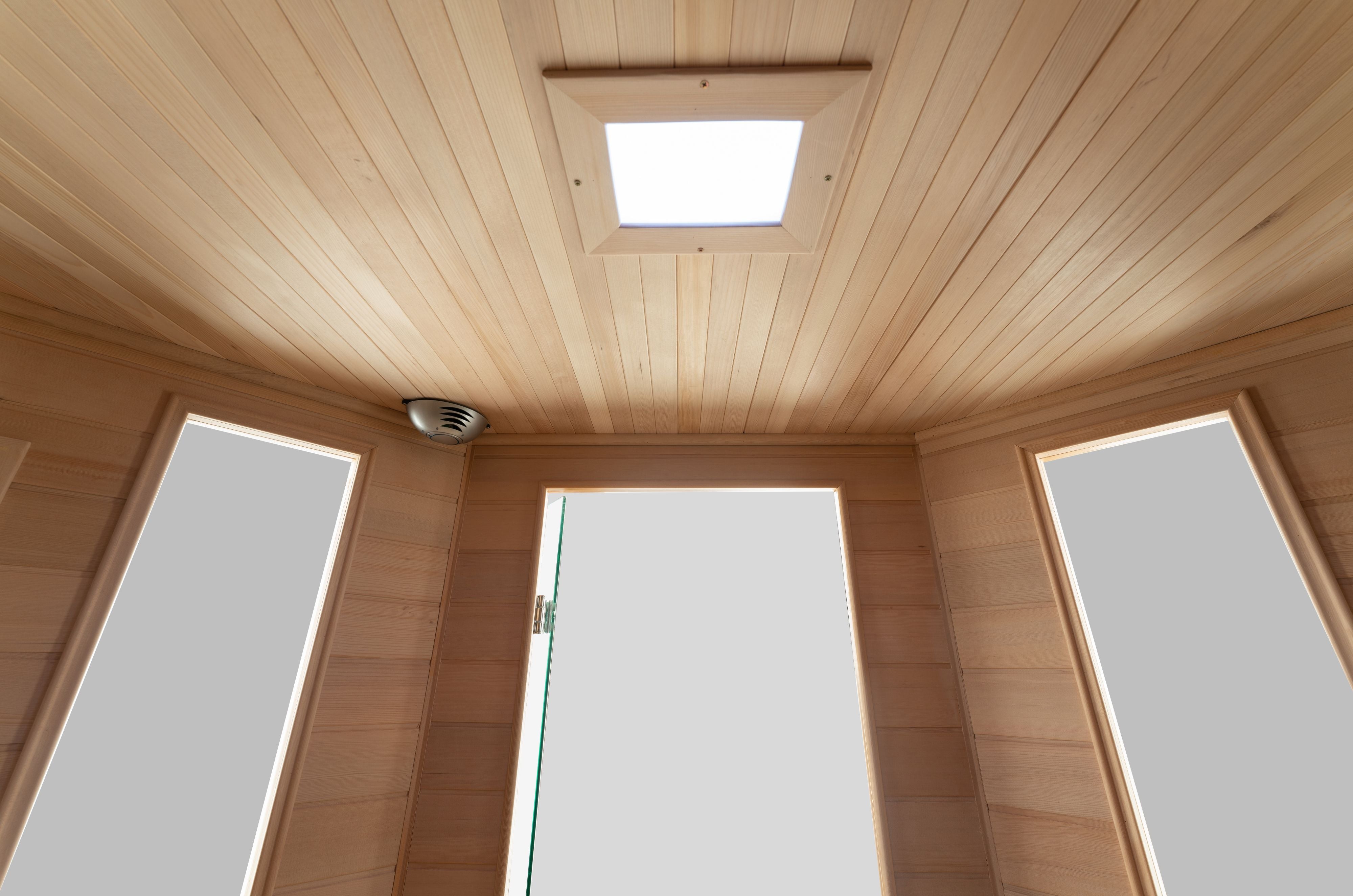 Blisspod Vienna Corner 4–5 Person Far Infrared Sauna – Canadian Hemlock Low EMF Indoor Sauna with Chromotherapy