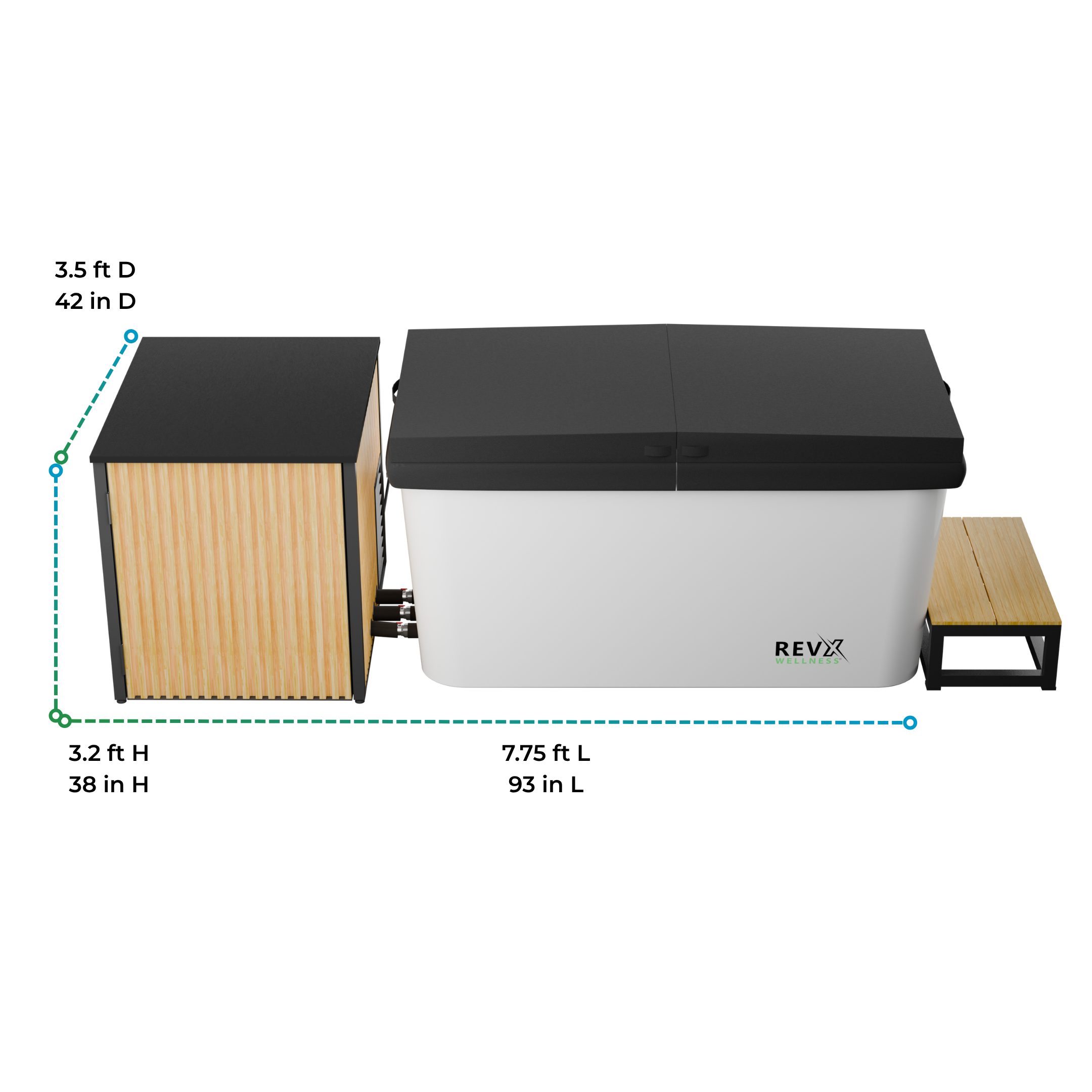 RevX X Tub Acrylic Cold Plunge + LUX High-Performance Chiller & Filtration System