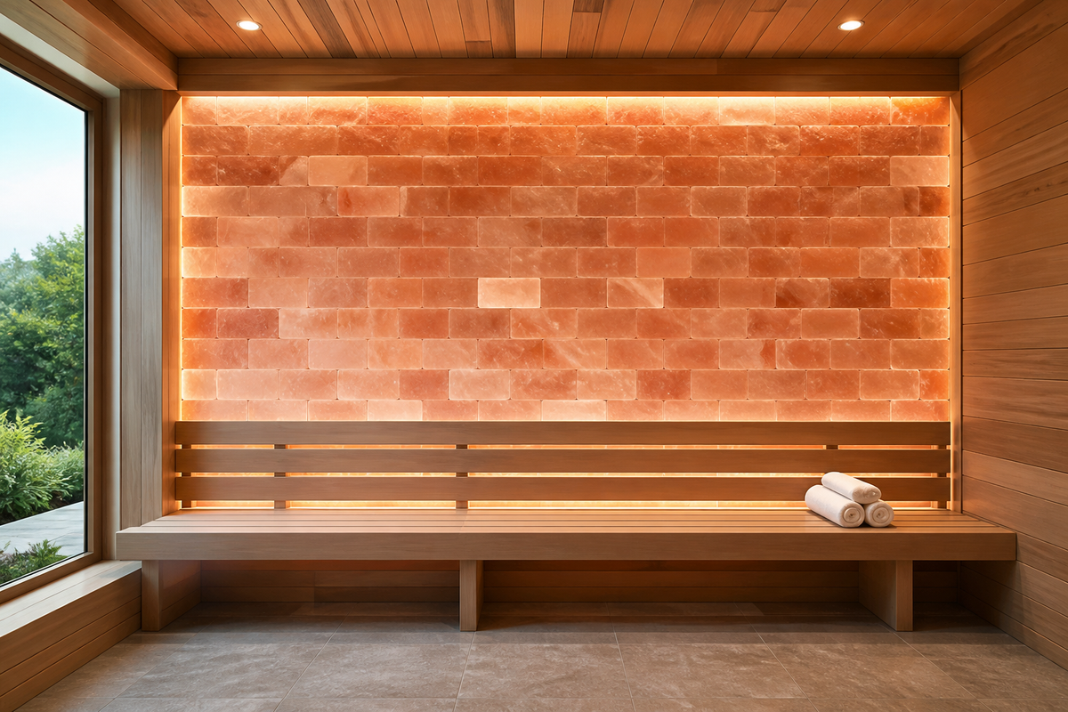 Himalayan Pink Salt Bricks Kit – 32 Sq Ft Total Coverage | Includes (144) 4"x8"x2" Bricks for Sauna & Spa Walls