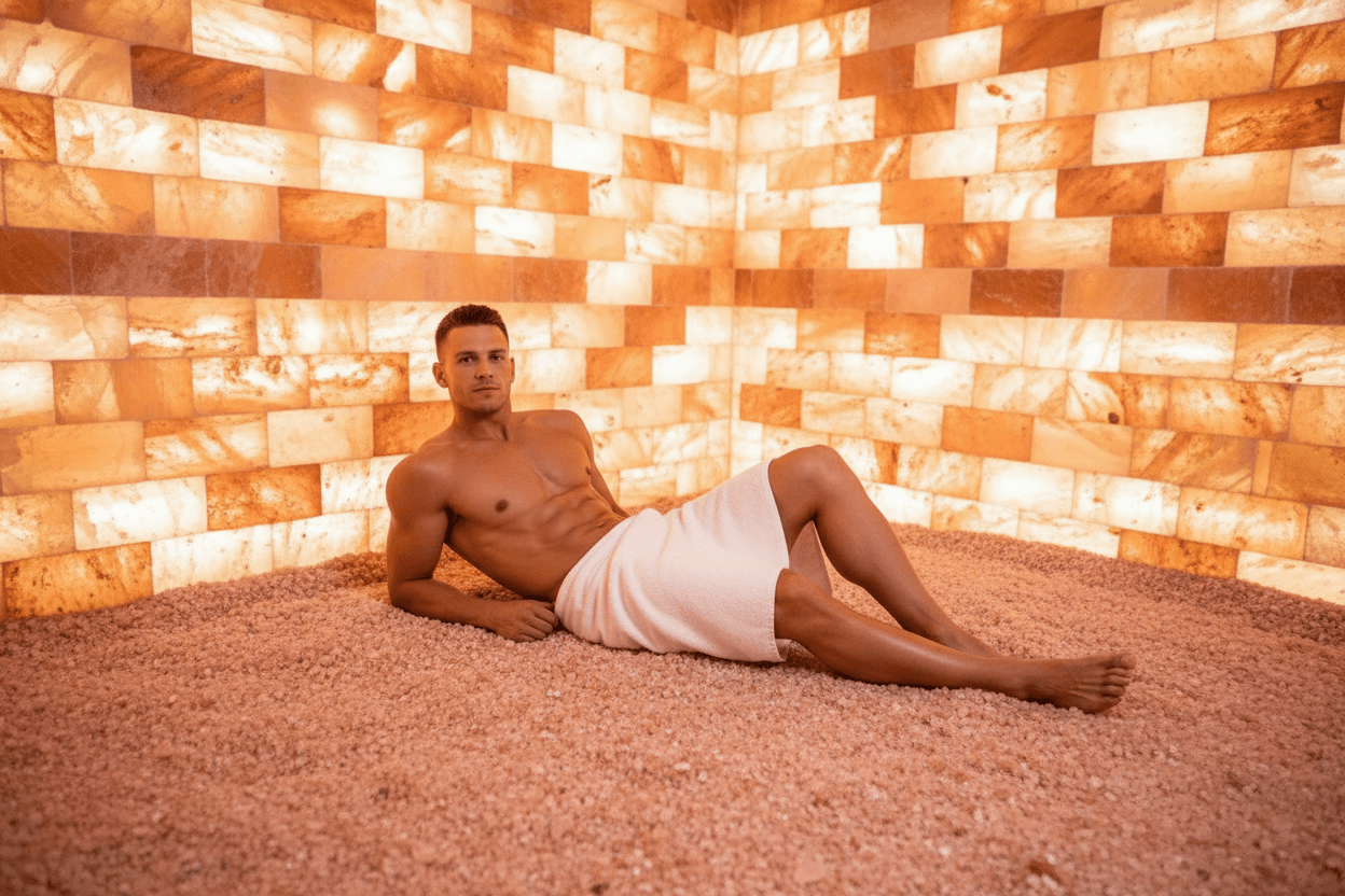 Himalayan Salt Sauna Brick Set – 144 Natural Pink Salt Bricks (8 x 4 x 2 in) for Sauna Walls, Salt Rooms & Wellness Interiors (32 sq ft Coverage)