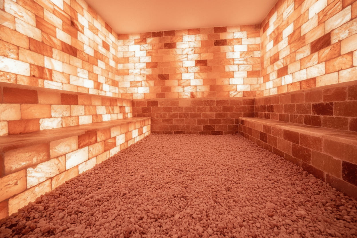 Himalayan Salt Sauna Wall System – 8ft x 4ft Natural Pink Salt Bricks Kit (35 sq ft)