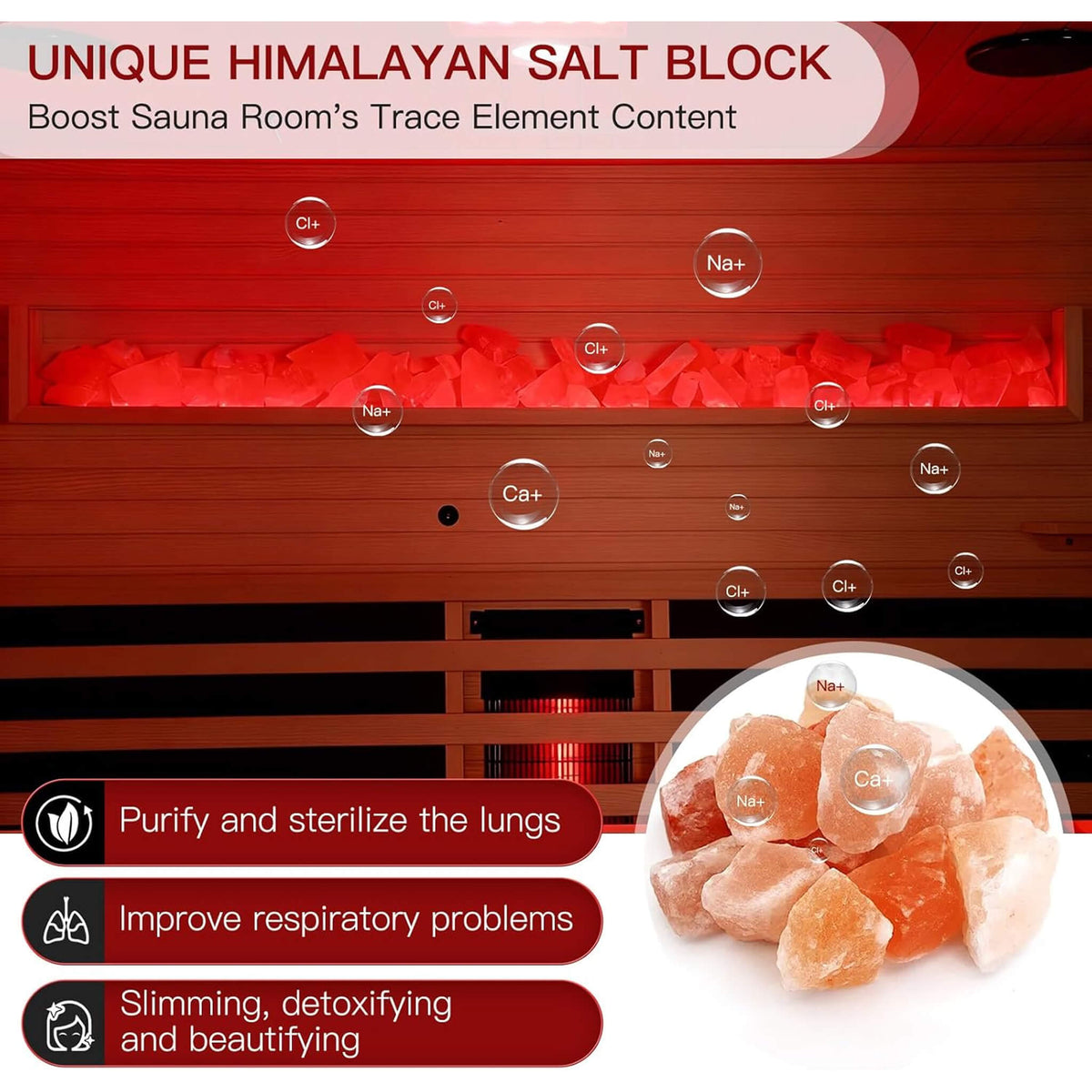 Rövia Ember 4-Person Full Spectrum Infrared Sauna – Canadian Hemlock Wood with Himalayan Salt Panels, Chromotherapy & Bluetooth (Made-To-Order)