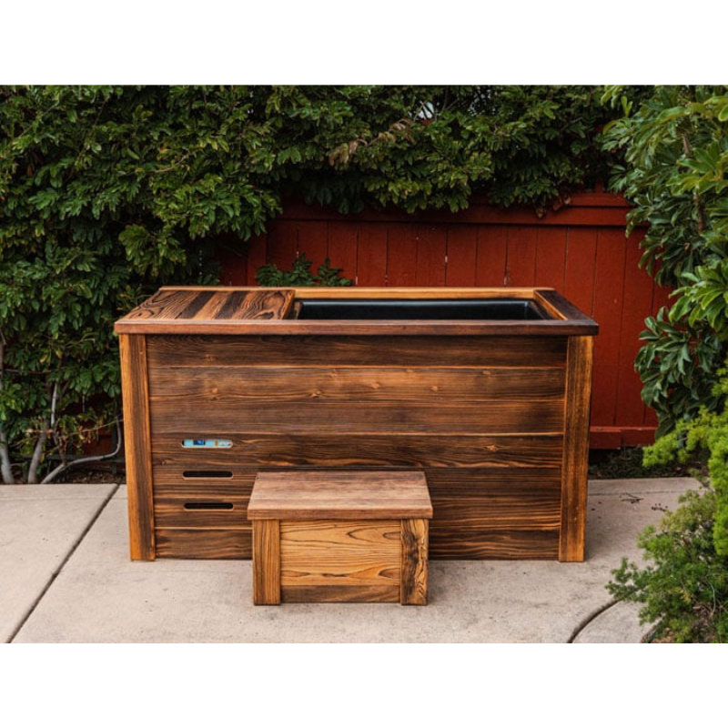 Handcrafted Redwood Cold Plunge Tub – Premium 110V Home Ice Bath with Ozone Filtration, Chiller System & Shou Sugi Ban Finish