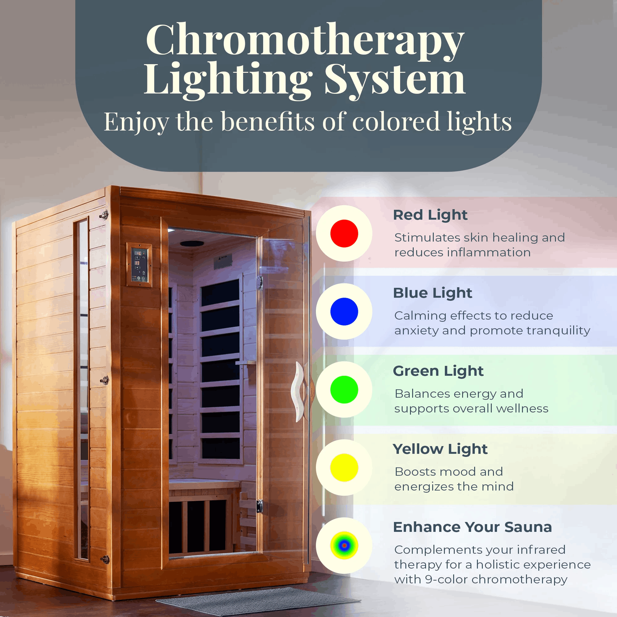 Dynamic Saunas Andora 2-Person Low EMF Far Infrared Sauna in Canadian Hemlock