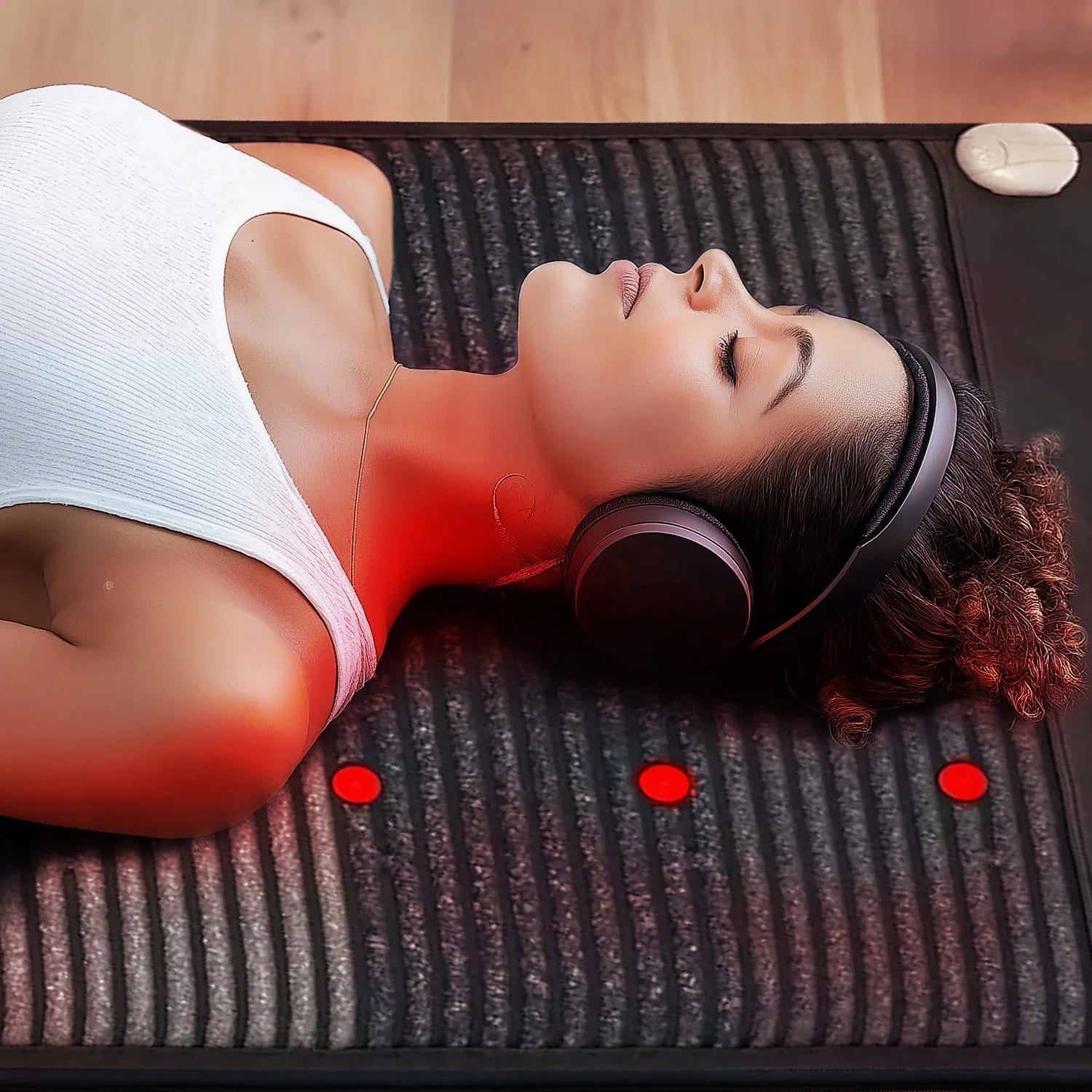 Megelin PEMF Infrared Heating Therapy Mat Pro with Red Light and Gemstone Layer