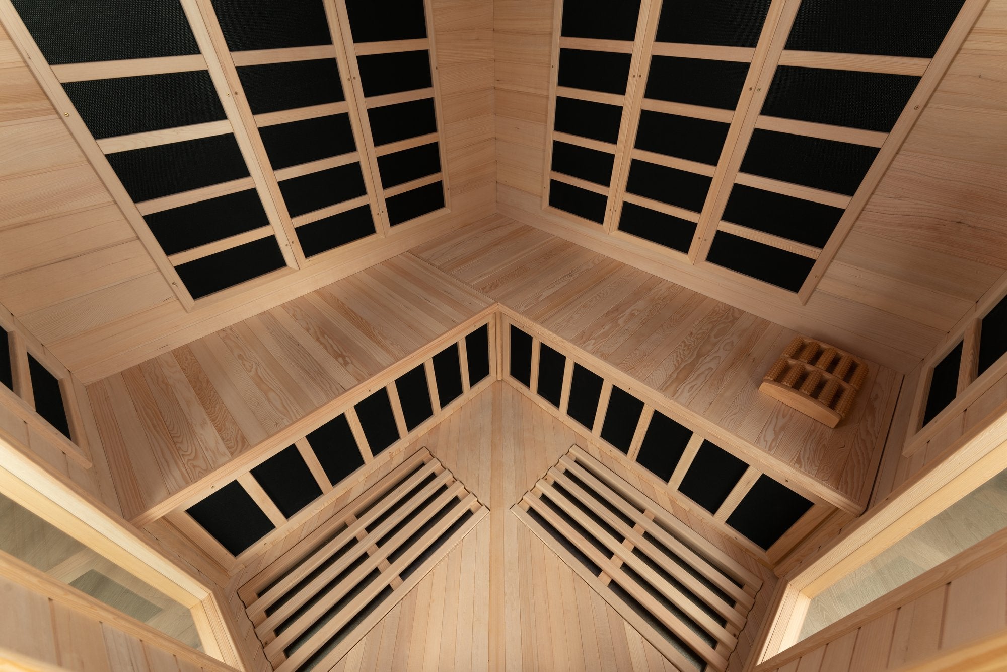 Blisspod Vienna Corner 4–5 Person Far Infrared Sauna – Canadian Hemlock Low EMF Indoor Sauna with Chromotherapy