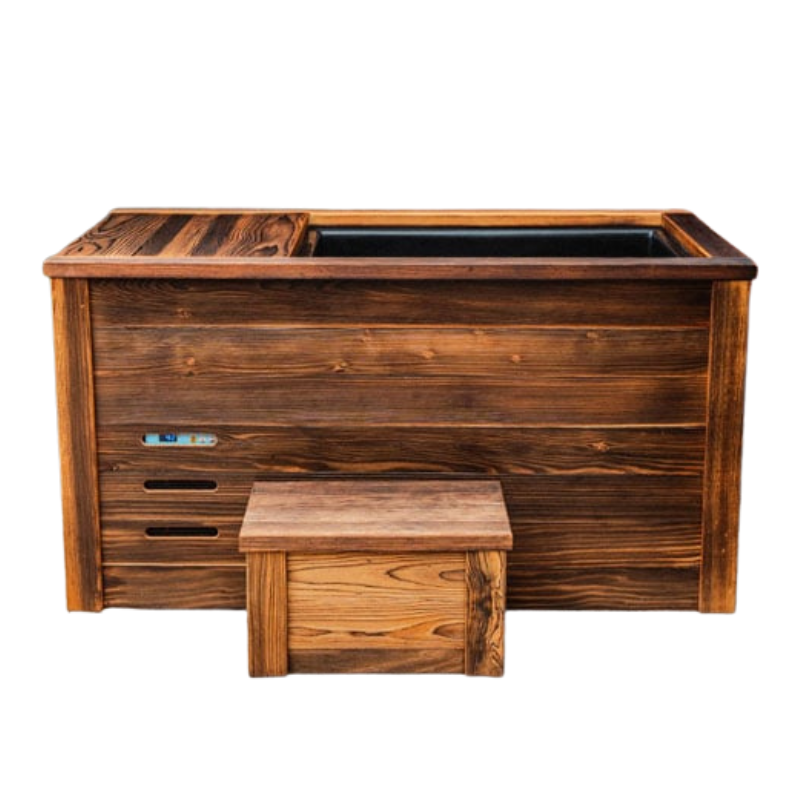Handcrafted Redwood Cold Plunge Tub – Premium 110V Home Ice Bath with Ozone Filtration, Chiller System & Shou Sugi Ban Finish