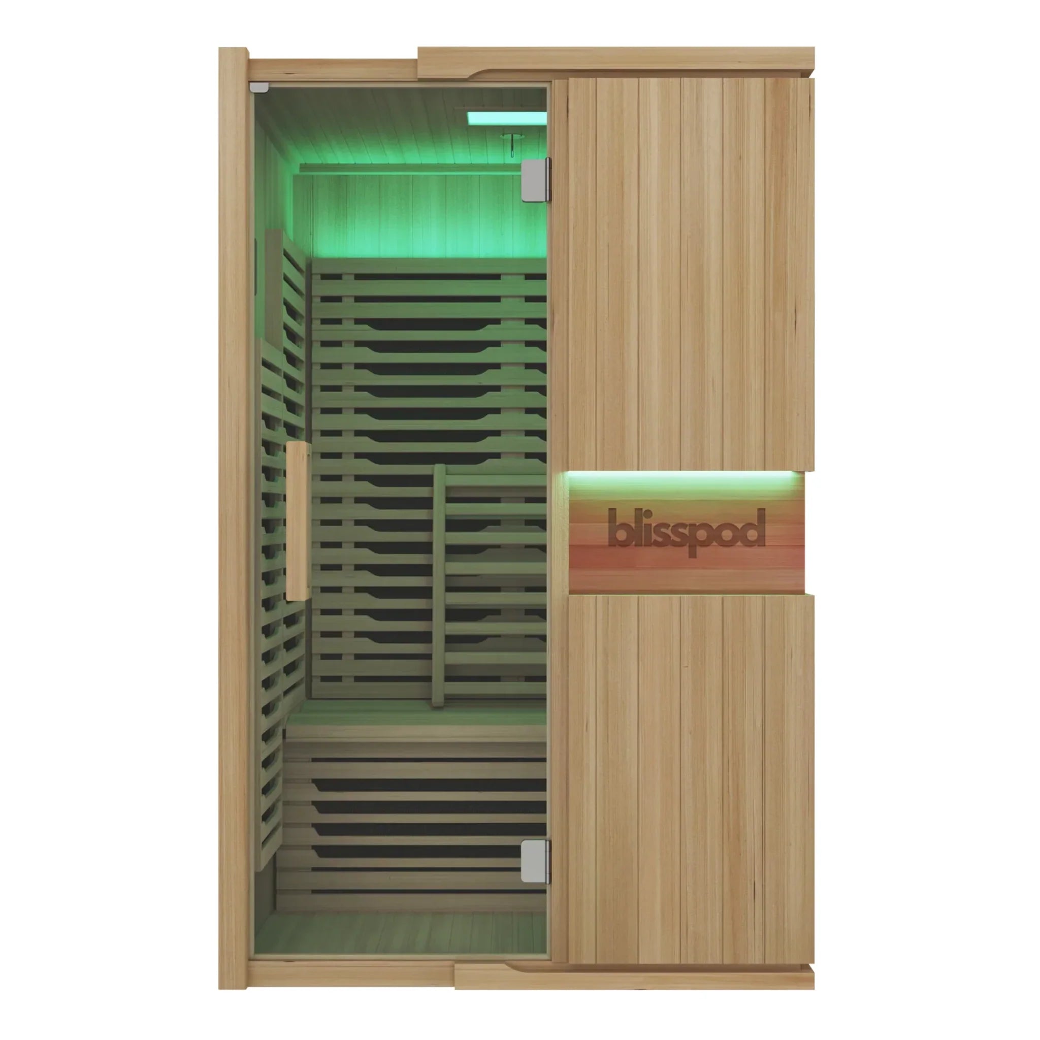 Blisspod Milano Full Spectrum Infrared Sauna – 2 Person Canadian Hemlock (Ultra Low EMF, Chromotherapy)