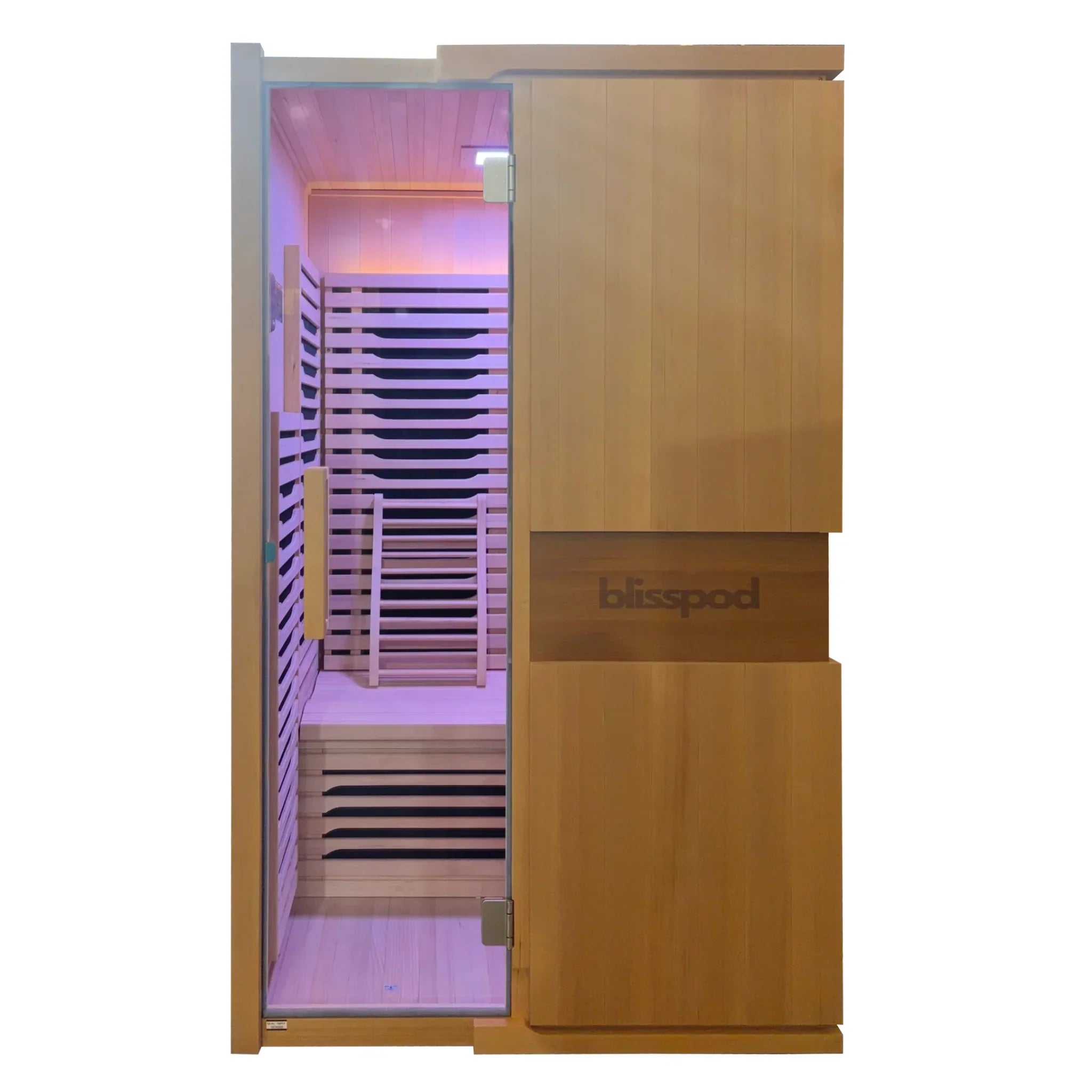 Blisspod Milano Full Spectrum Infrared Sauna – 2 Person Canadian Hemlock (Ultra Low EMF, Chromotherapy)