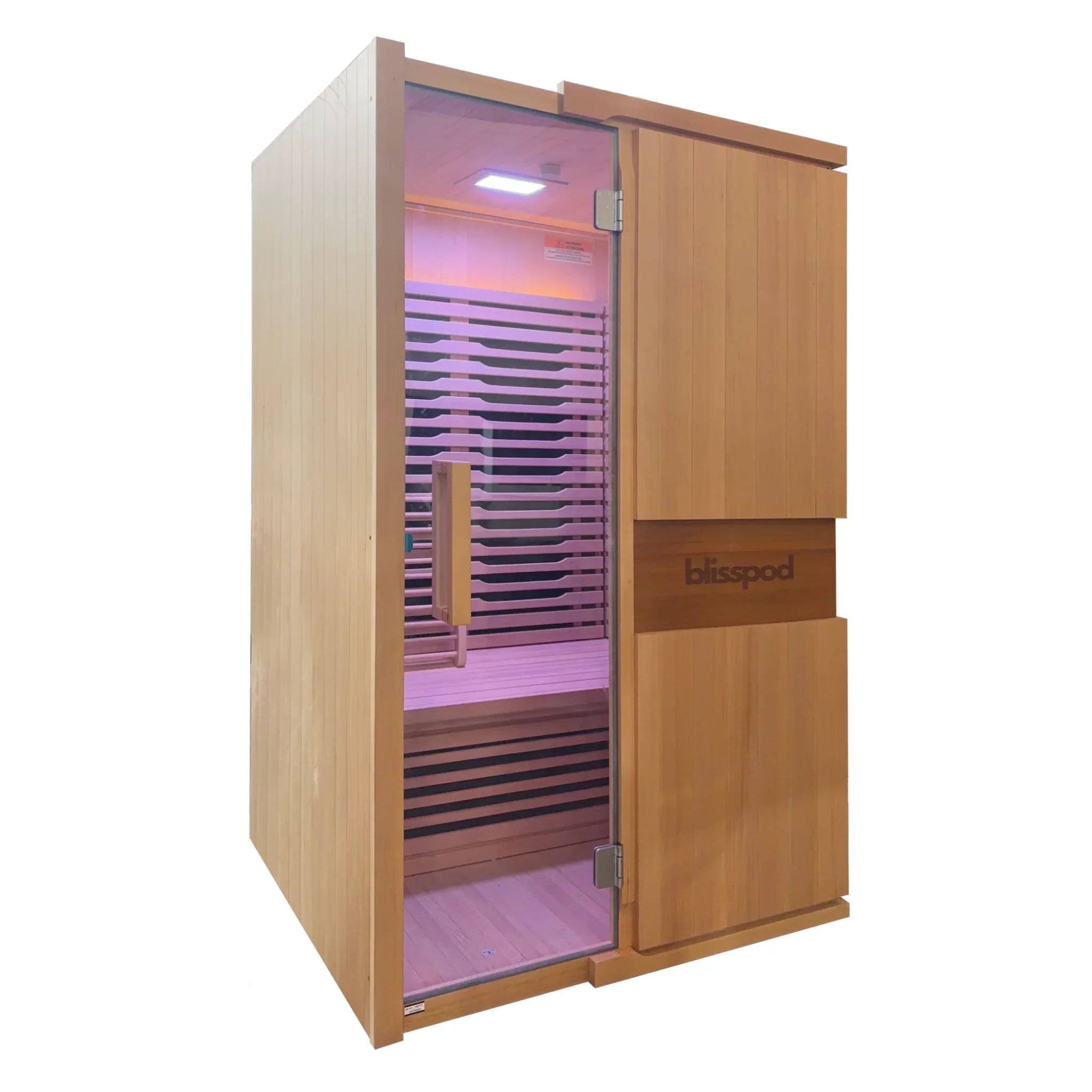 Blisspod Milano Full Spectrum Infrared Sauna – 2 Person Canadian Hemlock (Ultra Low EMF, Chromotherapy)