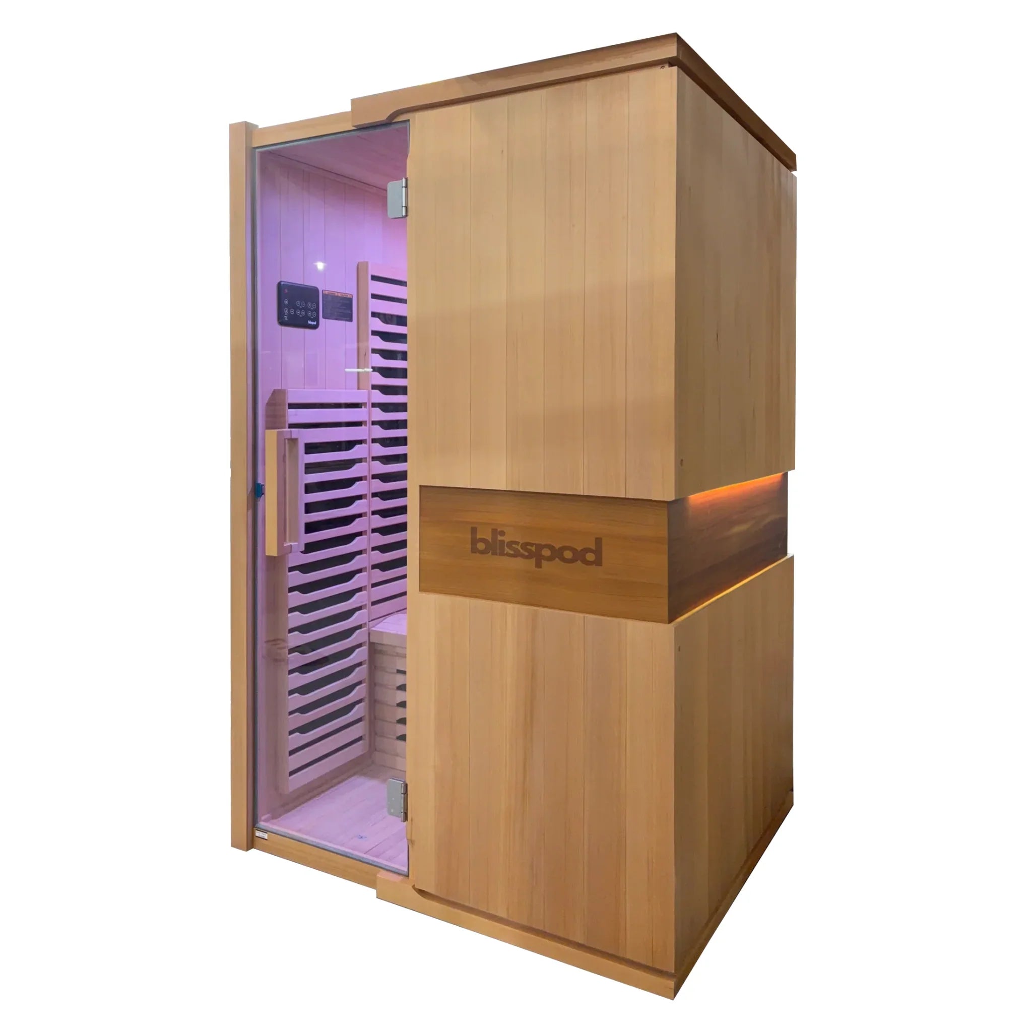 Blisspod Milano Full Spectrum Infrared Sauna – 2 Person Canadian Hemlock (Ultra Low EMF, Chromotherapy)