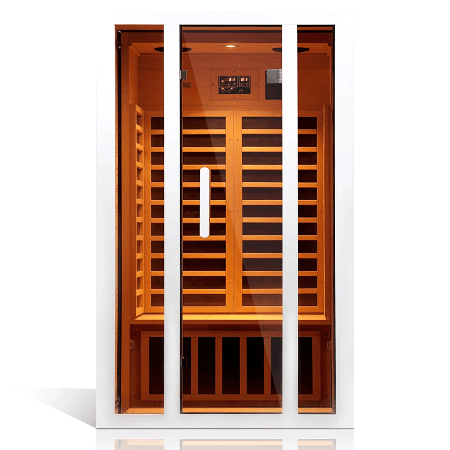 Vanity Art 2-Person Extendable Far Infrared Sauna in Hemlock Wood with Bluetooth and LED Lights