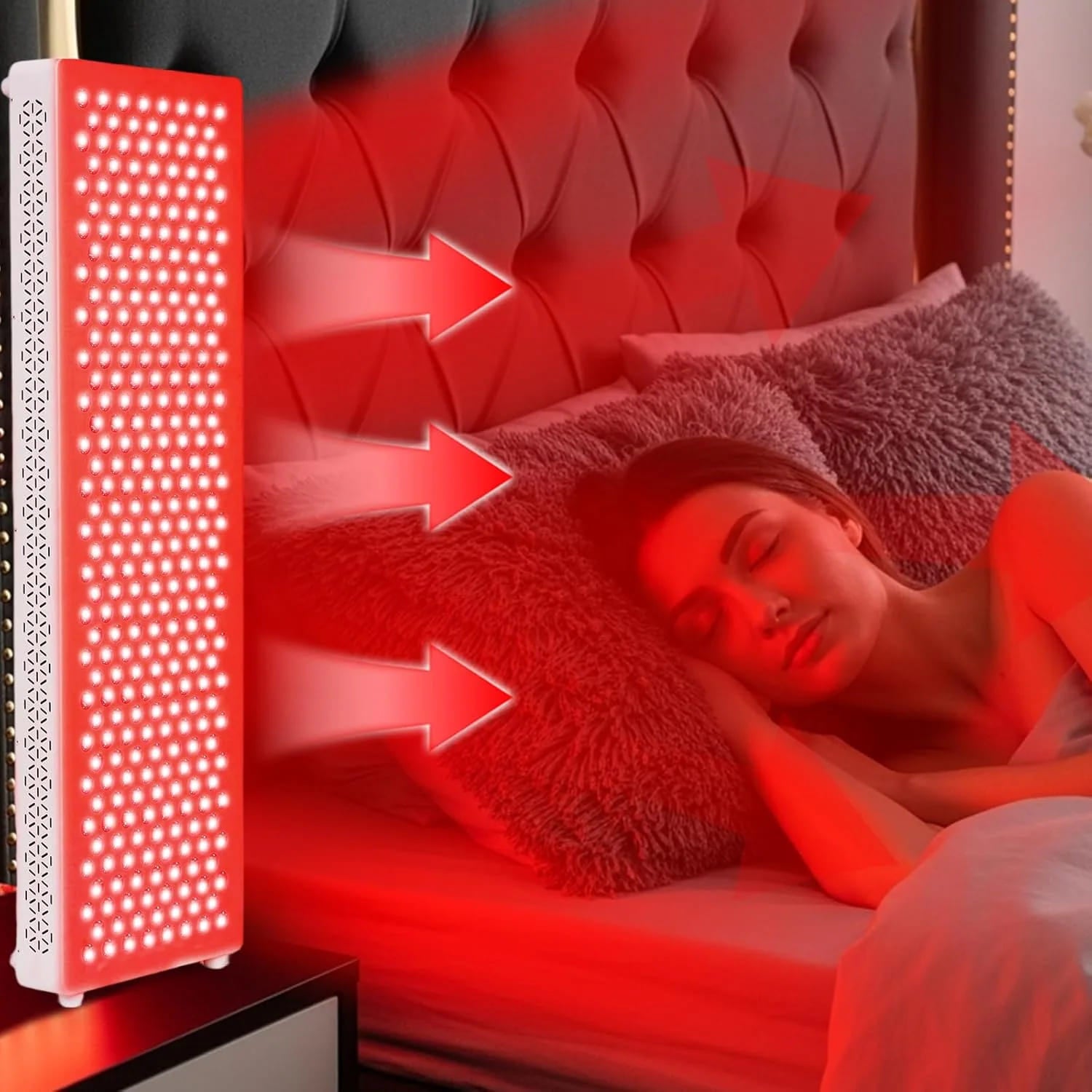 AECOJOY Red Light Therapy Panel for Face and Body with 5 Wavelengths and Timer
